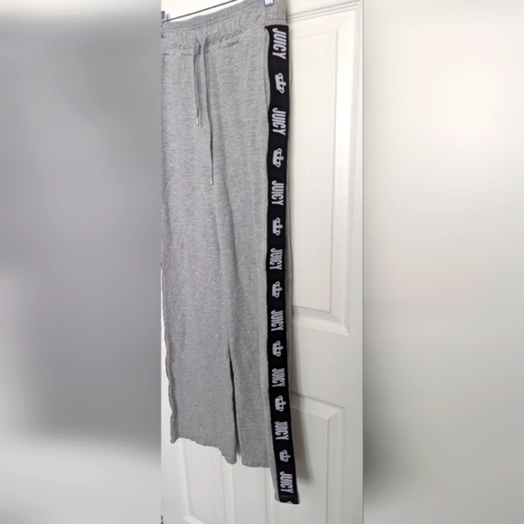 Juicy Couture Women's (Size Small) Light Gray Track Pants with Black Logo Trim - Picture 1 of 14